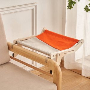 Hanging Cat Bed | Wooden Window & Balcony Perch