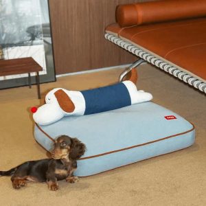 Puppy Denim Pet Bed – Cozy, Cute, and Durable