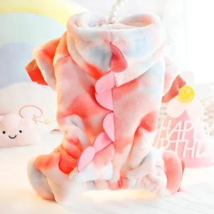 Plush Dinosaur Pet Costume | Winter Jumpsuit
