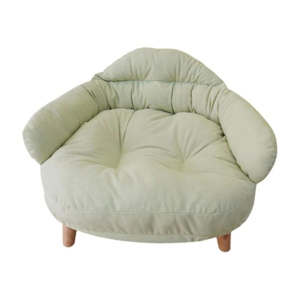Comfortable Cat Couch with Wooden Legs | Plush Pet Sofa Bed - Image 2