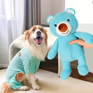 Large Squeaky Dog Chew Toys | Soft Plush Bear Shape