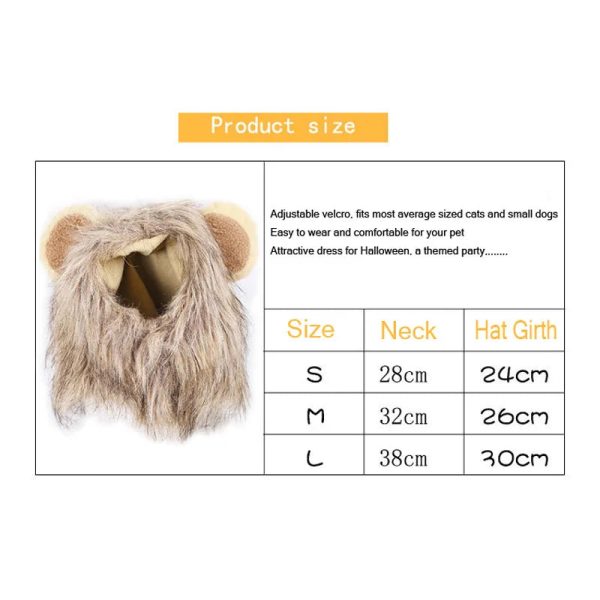 Pet Cosplay Hat | Lion Mane Wig - Image 6