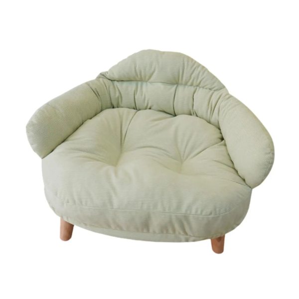 Comfortable Cat Couch with Wooden Legs | Plush Pet Sofa Bed - Image 4