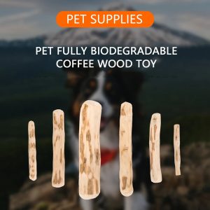 Natural Coffee Wood Dog Chew Stick – Bite-Resistant Toy