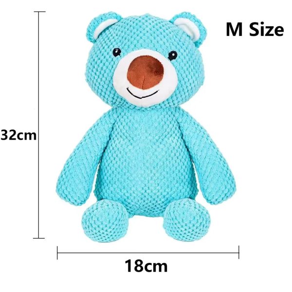 Large Squeaky Dog Chew Toys | Soft Plush Bear Shape - Image 8