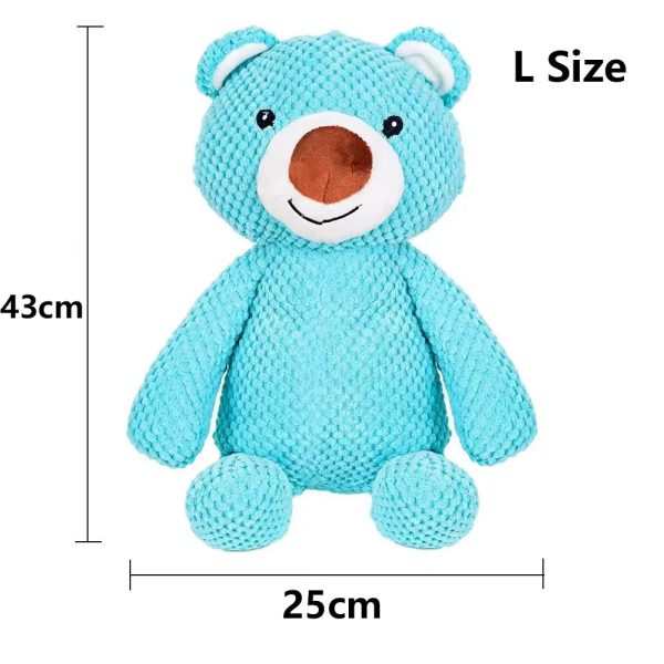 Large Squeaky Dog Chew Toys | Soft Plush Bear Shape - Image 7