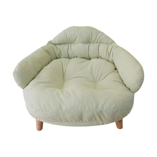 Comfortable Cat Couch with Wooden Legs | Plush Pet Sofa Bed - Image 3