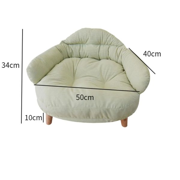 Comfortable Cat Couch with Wooden Legs | Plush Pet Sofa Bed - Image 6