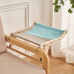 Hanging Cat Bed | Wooden Window & Balcony Perch