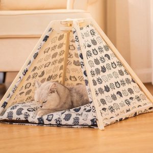 Dog Tent Bed | Removable Pet House with Cushion